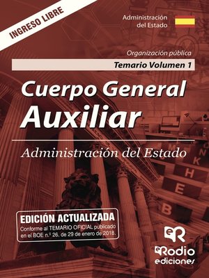 cover image of Cuerpo General Auxiliar. Administración del Estado. Temario Volumen 1. Organización pública